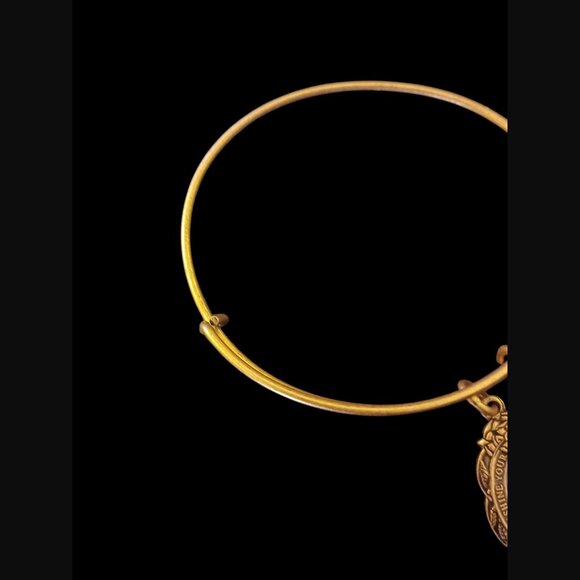 Alex And Ani Mother Mary Gold Tone Retired OSFM Bracelet - Picture 3 of 5